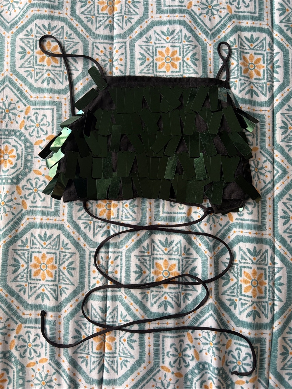 Motel Rocks Black Satin Spaghetti Strap Top